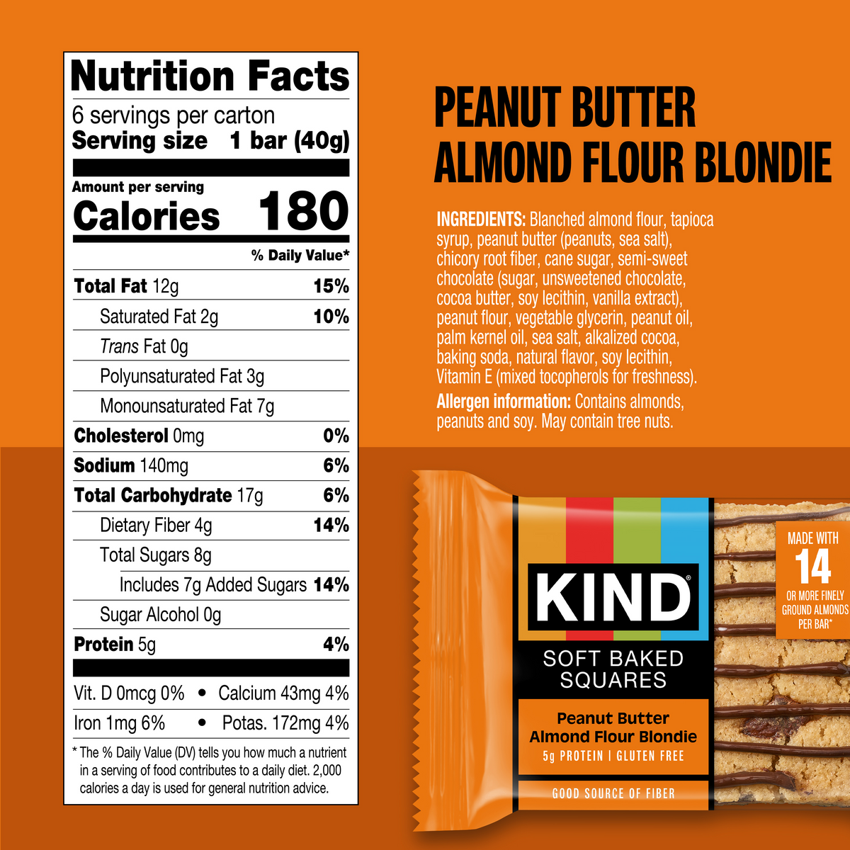 Peanut Butter Almond Flour Blondie